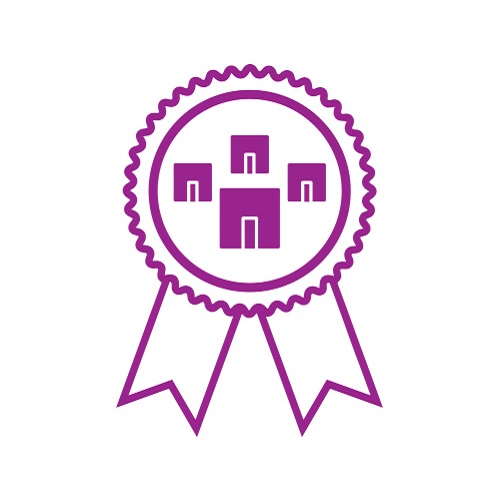 KTI_Spin Out Company of the Year Award Icon_Purple_Without Names 500x500 KTI Spin Out Company of the Year Award - Purple and White Badge Icon with TTO Buildings